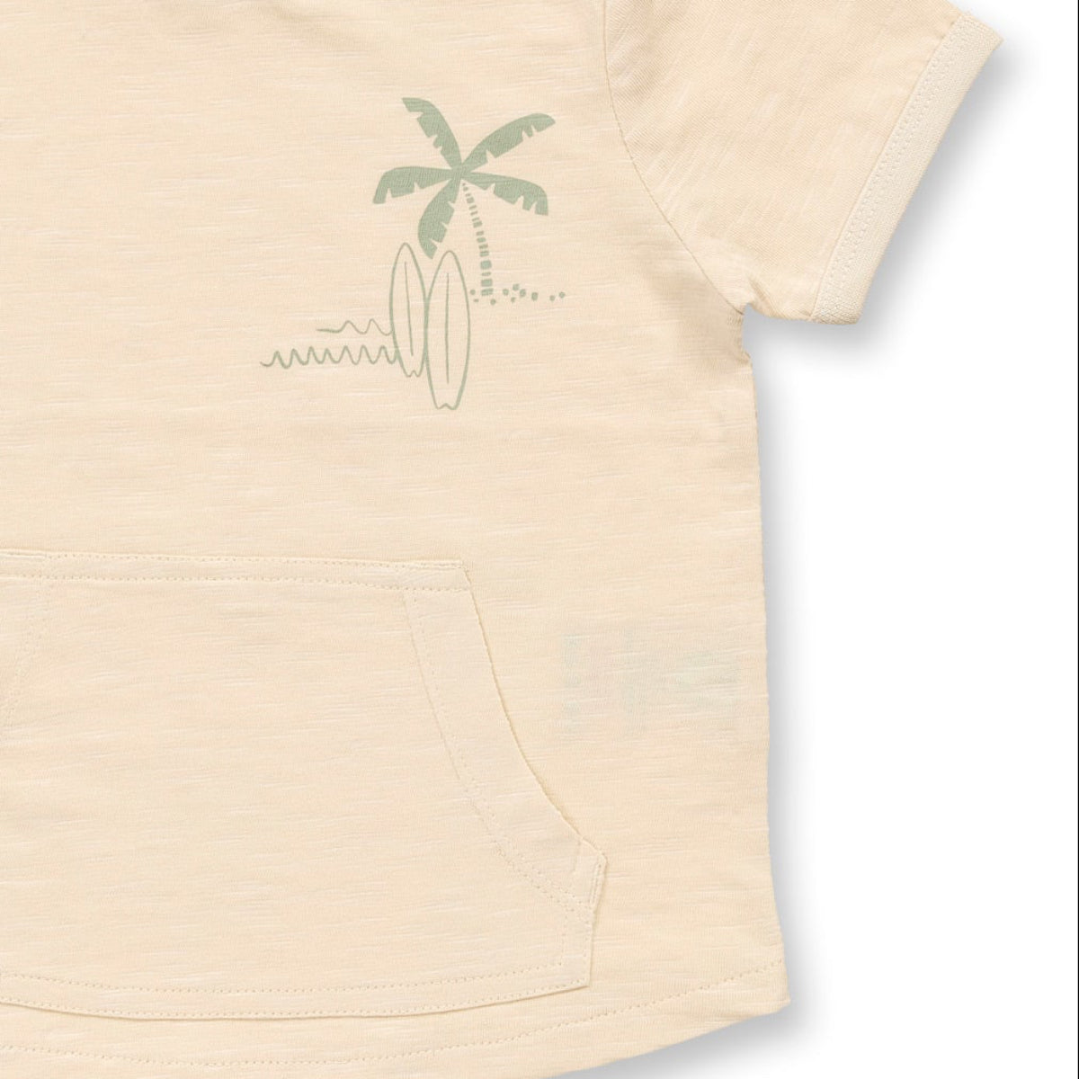 T-Shirt in Cotone Biologico con tascona - Beige