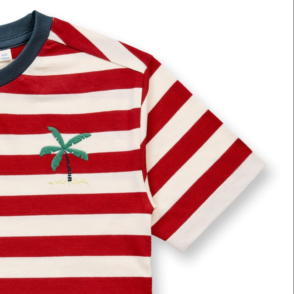 T-Shirt in Cotone Biologico - Righe Rosso