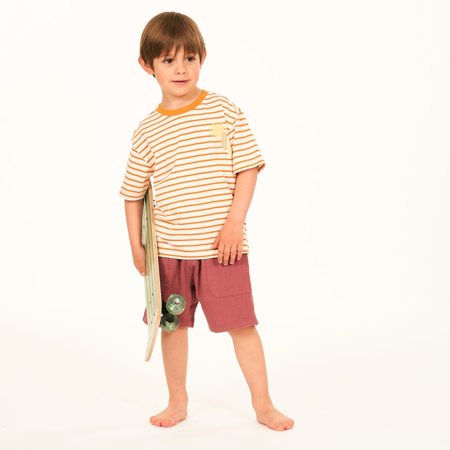 Pantaloncini in Mussola Cotone Biologico - Vinaccia