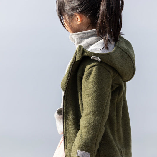 Giubbotto in lana cotta biologica - Oliva