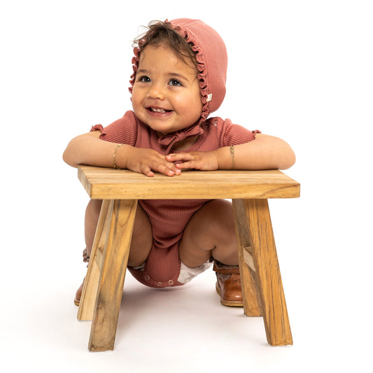 Cuffietta neonato con balze in Seta e Cotone - Colori Vari