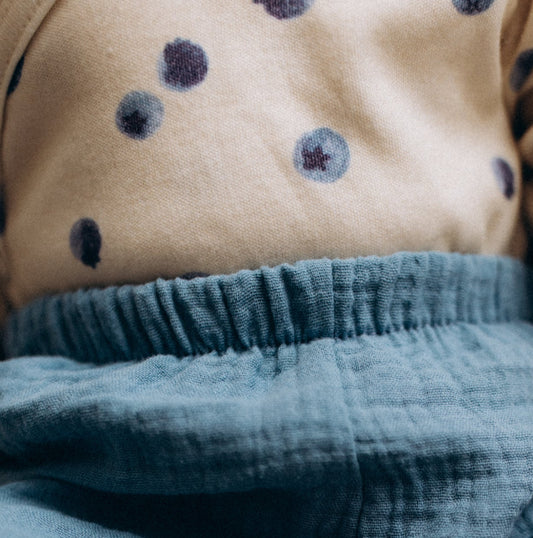 Body manica corta in Cotone Biologico - Mirtilli