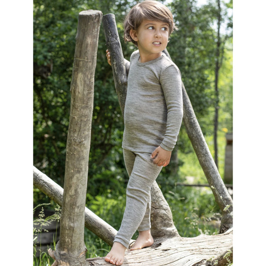 Maglia a manica lunga lana seta Grigio