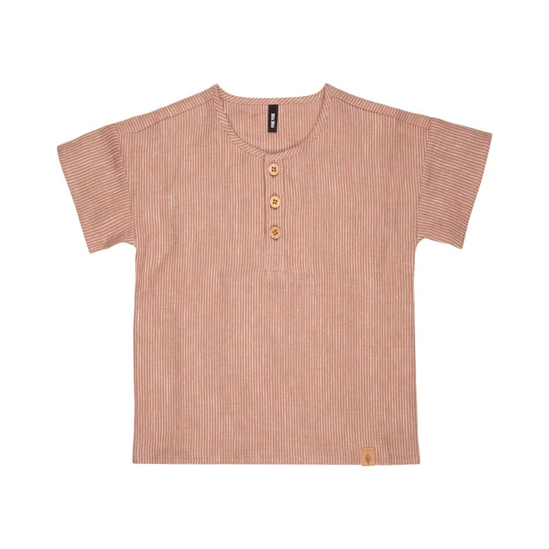 Maglia Serafino in 100% Lino - Millerighe Moka