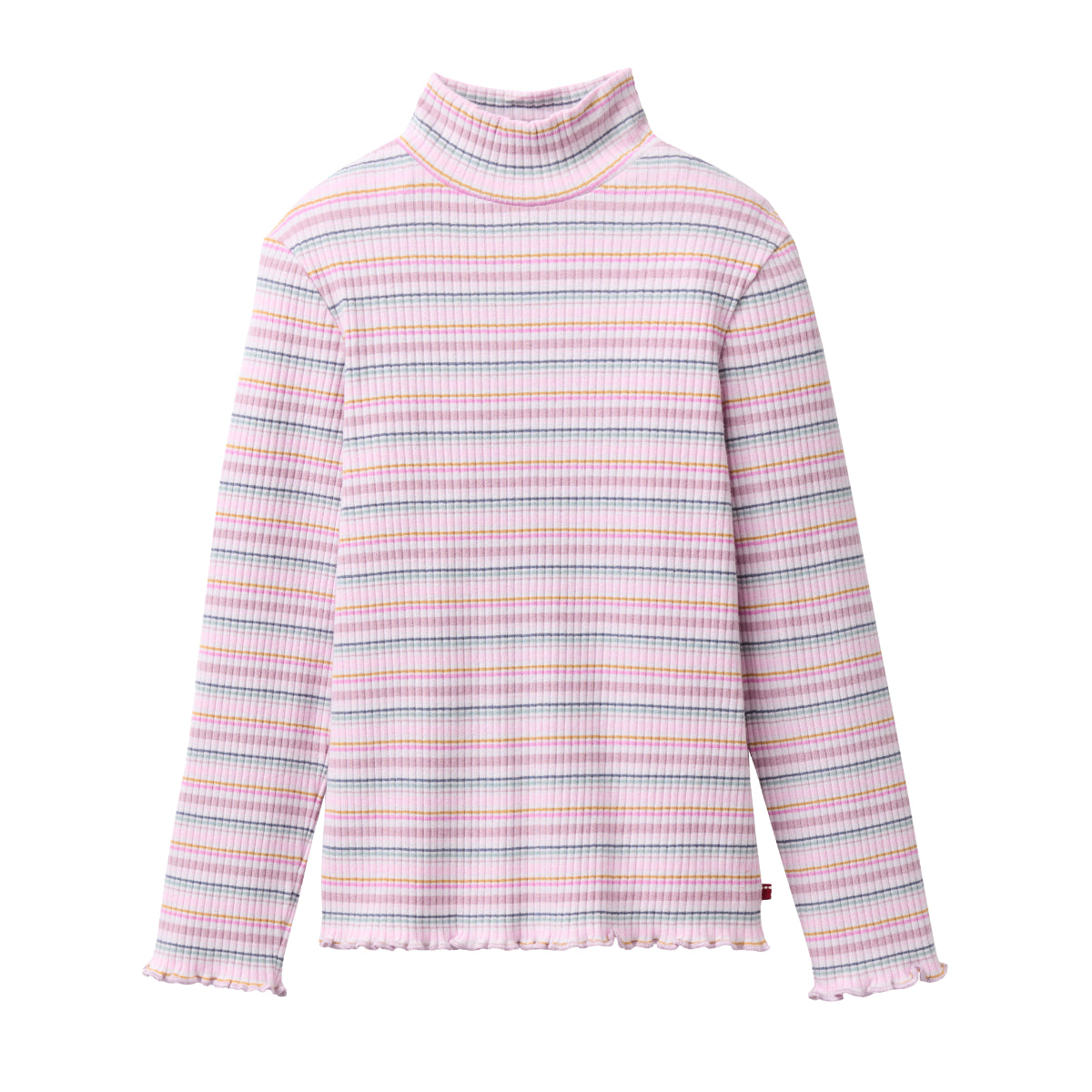 Maglia a manica lunga in cotone biologico - Righe Rosa