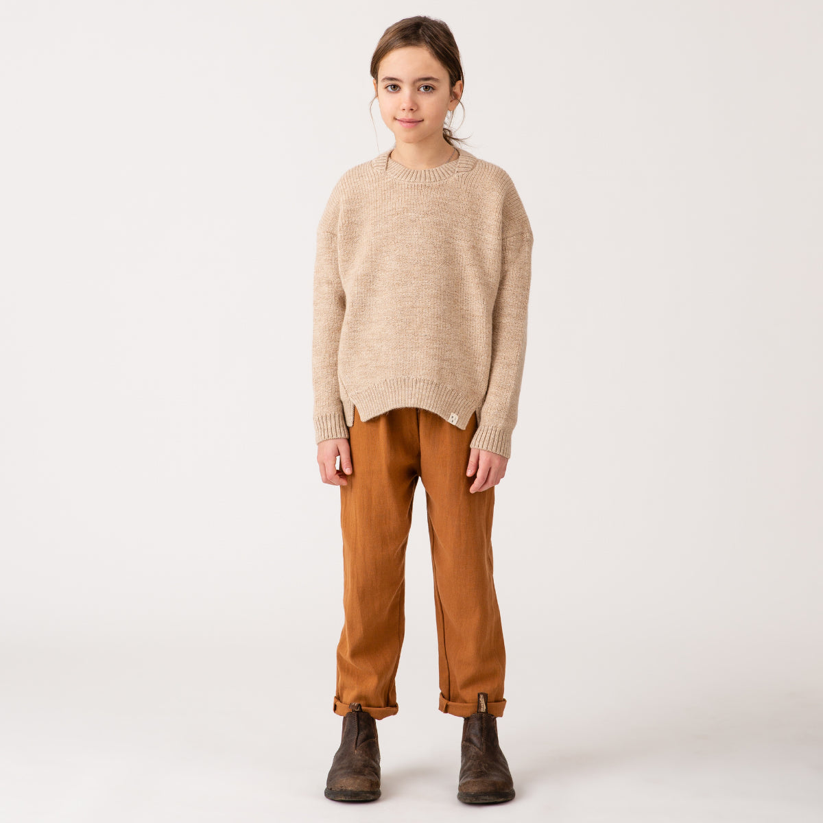 Maglioncino in lana Merino/Alpaca colore Cammello