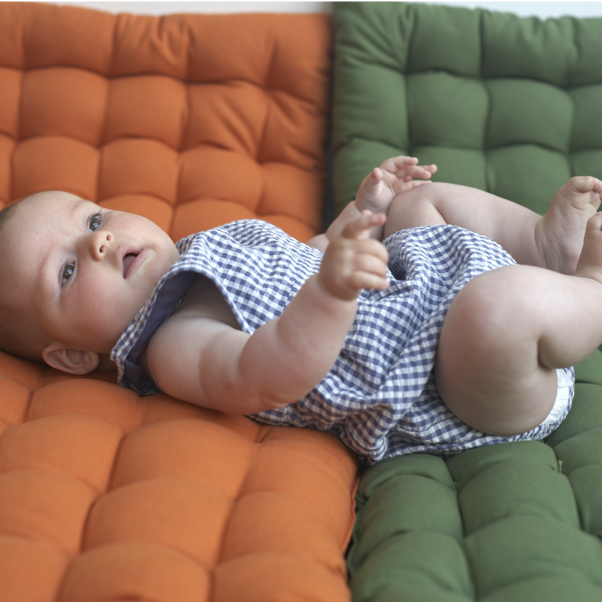 Pagliaccetto in Cotone Biologico - Quadri Blu