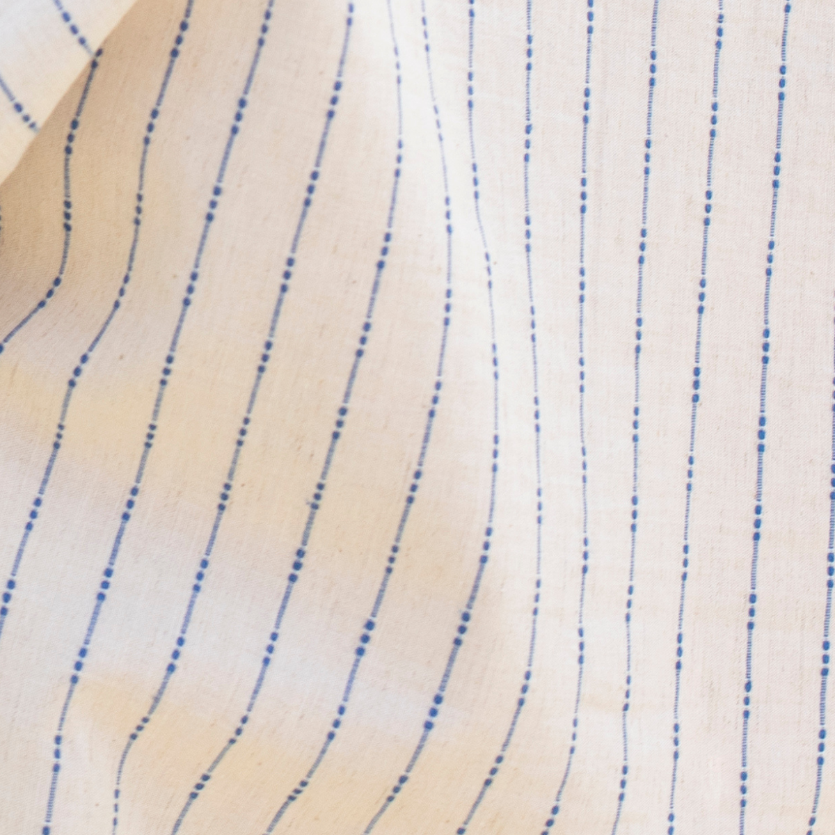 Blusa in Cotone Biologico e Lino - Naturale/Blu