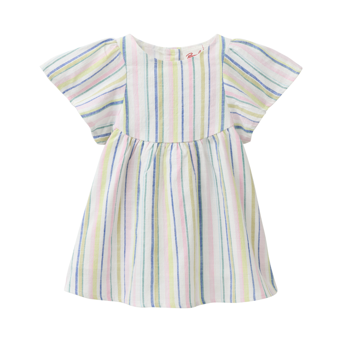 Abito in cotone biologico - Righe Blu/Malva