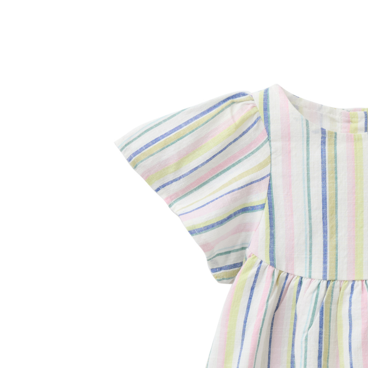 Abito in cotone biologico - Righe Blu/Malva