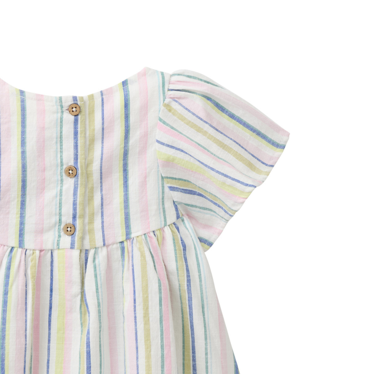 Abito in cotone biologico - Righe Blu/Malva