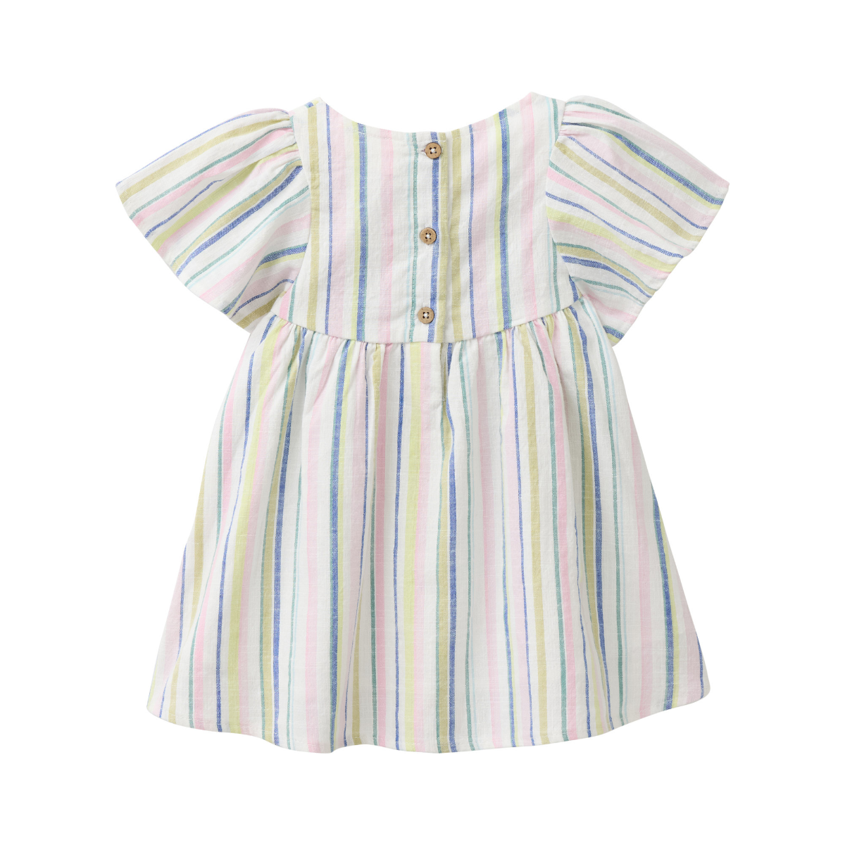 Abito in cotone biologico - Righe Blu/Malva