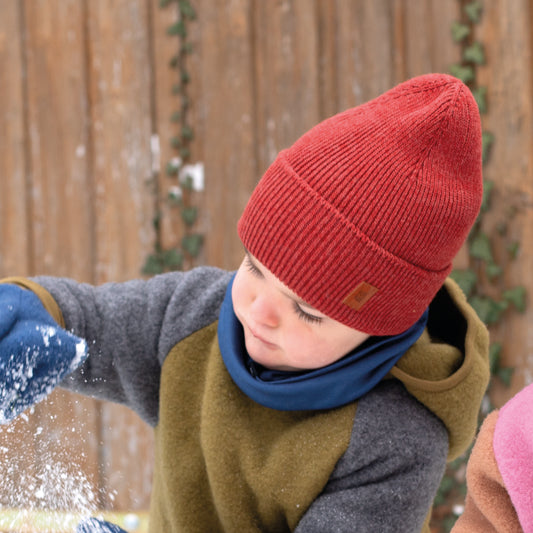 Berretto in Lana Cotone e Seta - Rosso