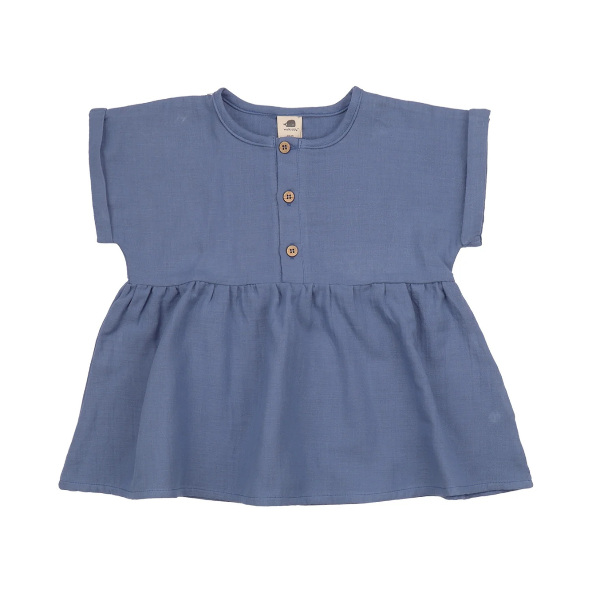 Blusa in Mussola di Cotone Biologico - Cobalto