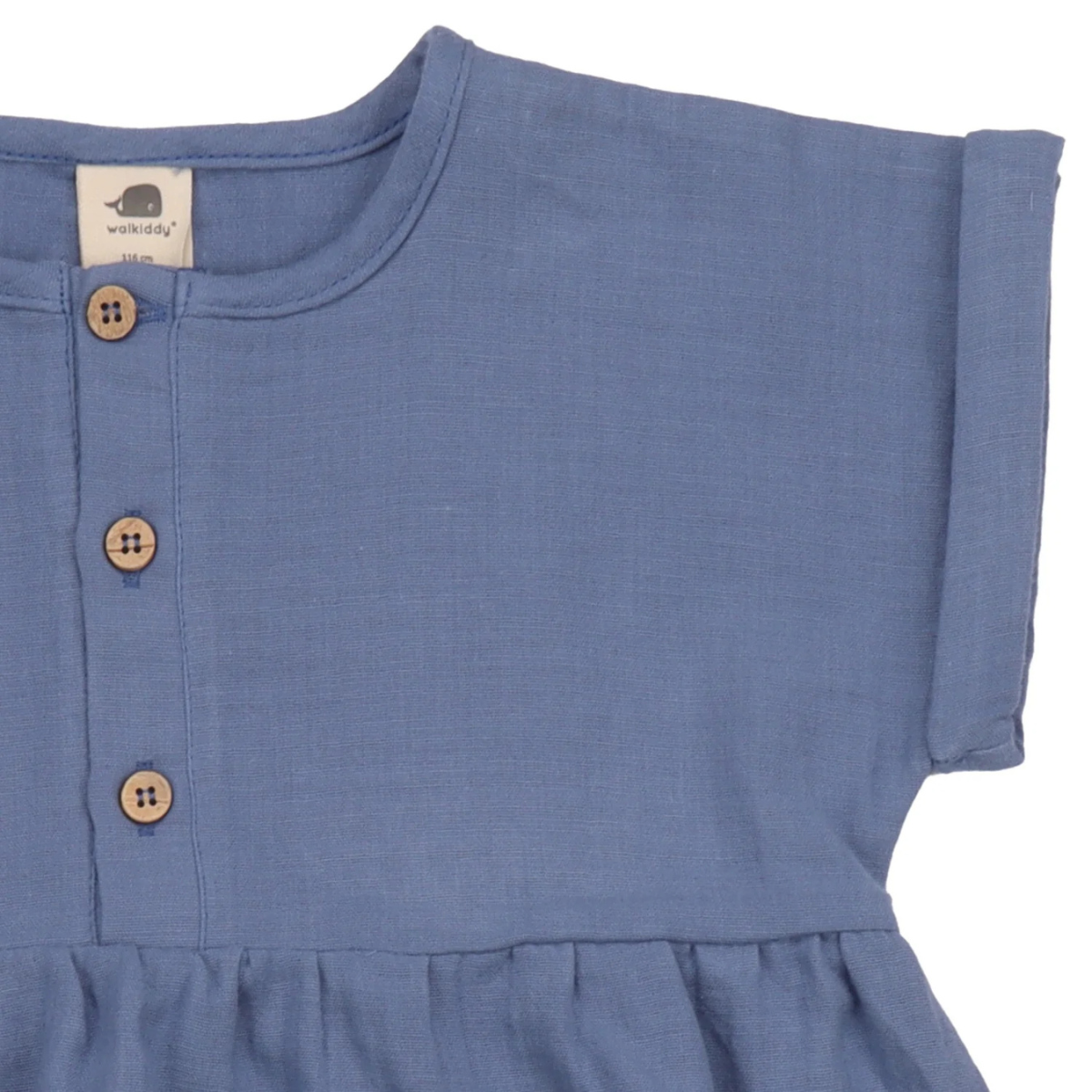 Blusa in Mussola di Cotone Biologico - Cobalto