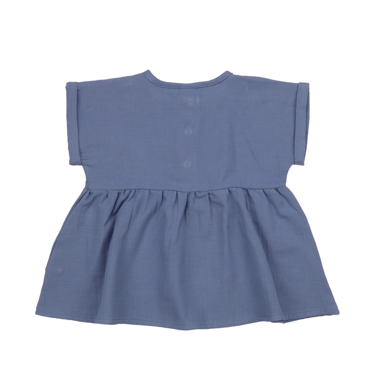 Blusa in Mussola di Cotone Biologico - Cobalto