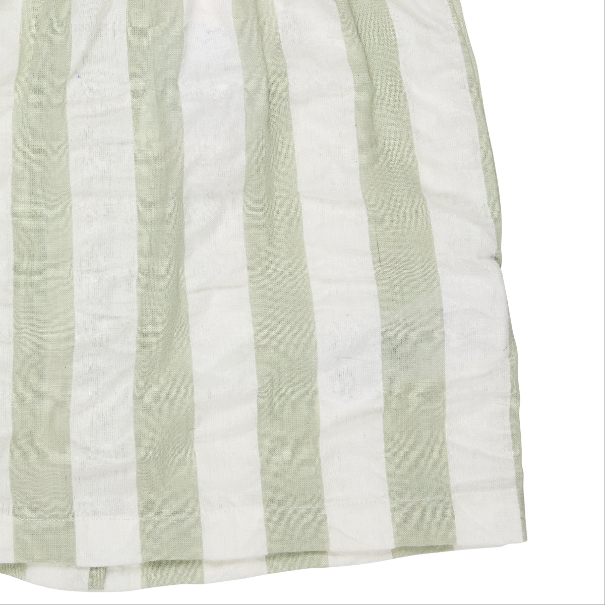 Blusa volant in Cotone Biologico - Seersucker Rigoni Verde/Bianco
