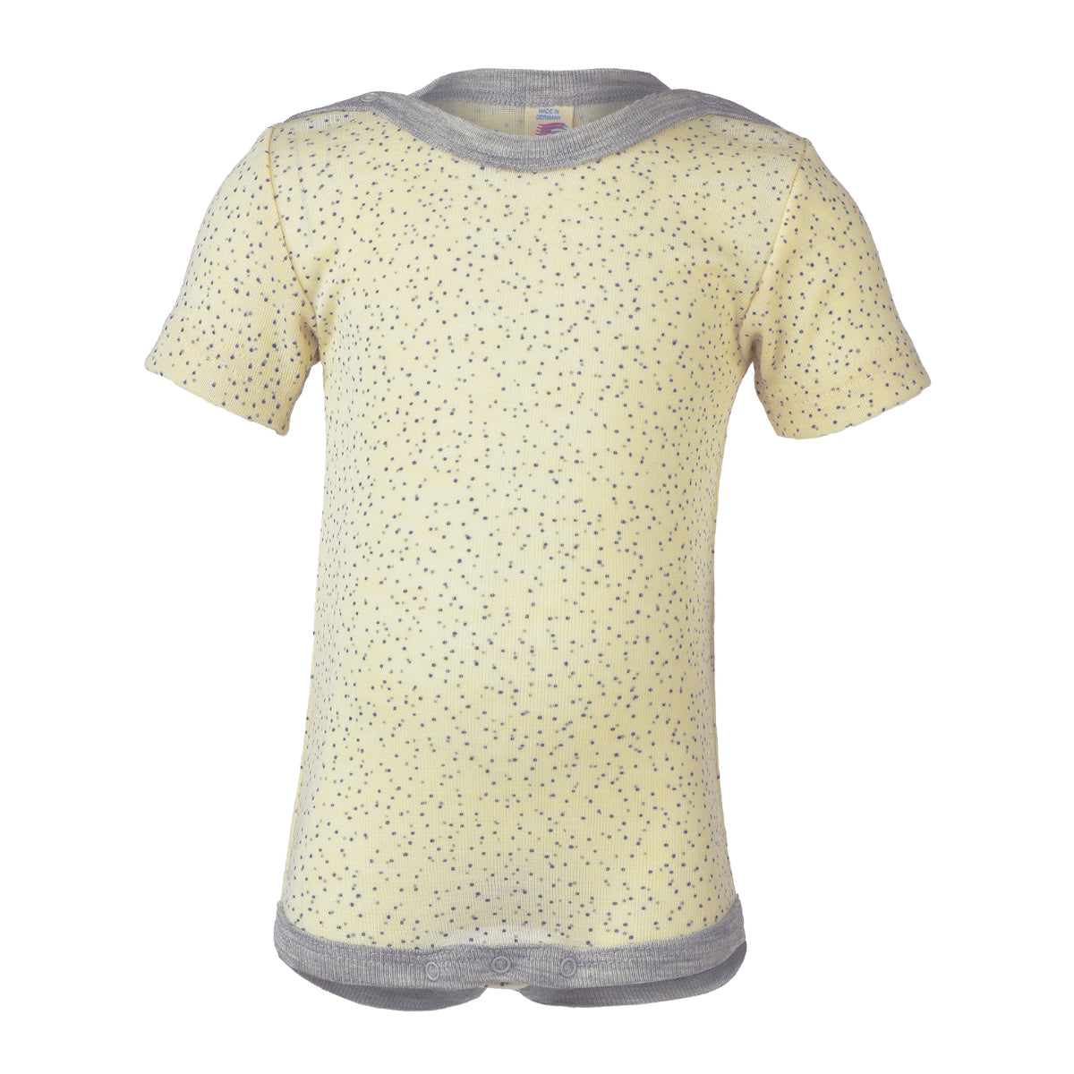 Body manica corta lana seta Bianco/Grigio