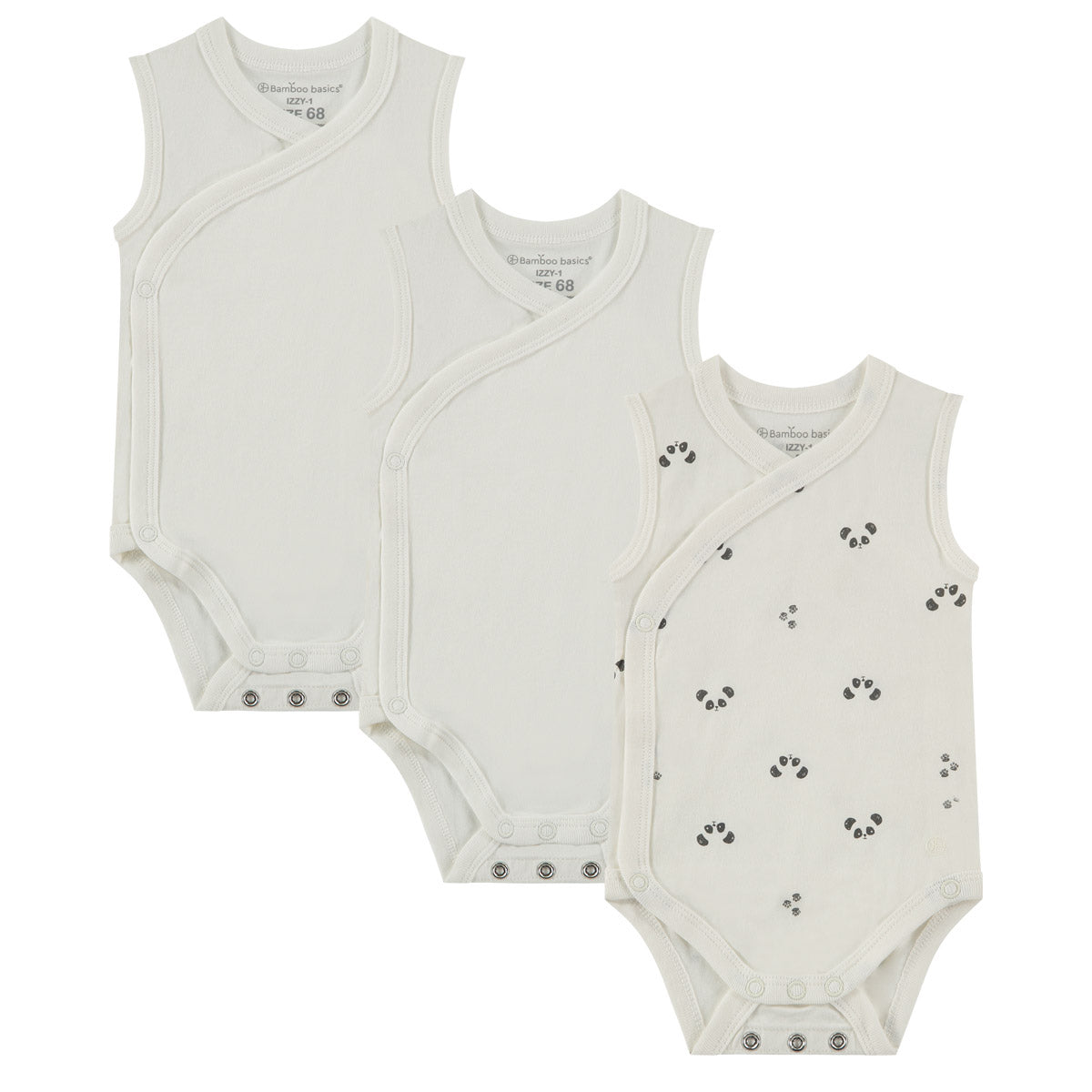 Box 3 pz - Body smanicato in Bamboo e Cotone Bianco