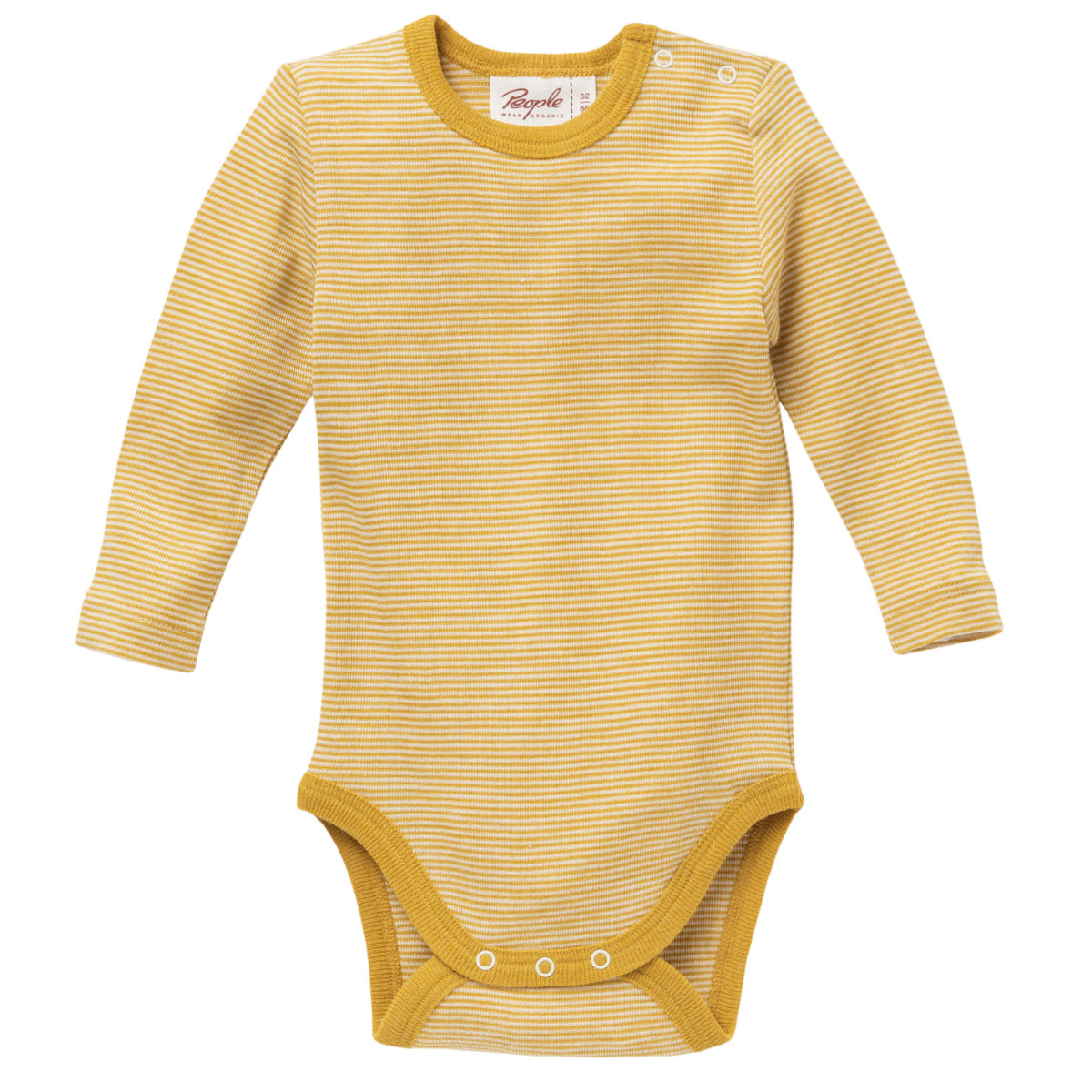 Body manica lunga in Lana e Seta - Righe Giallo