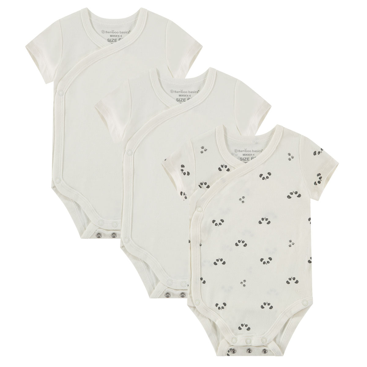 Box 3 pz - Body manica corta in Bamboo e Cotone Bianco