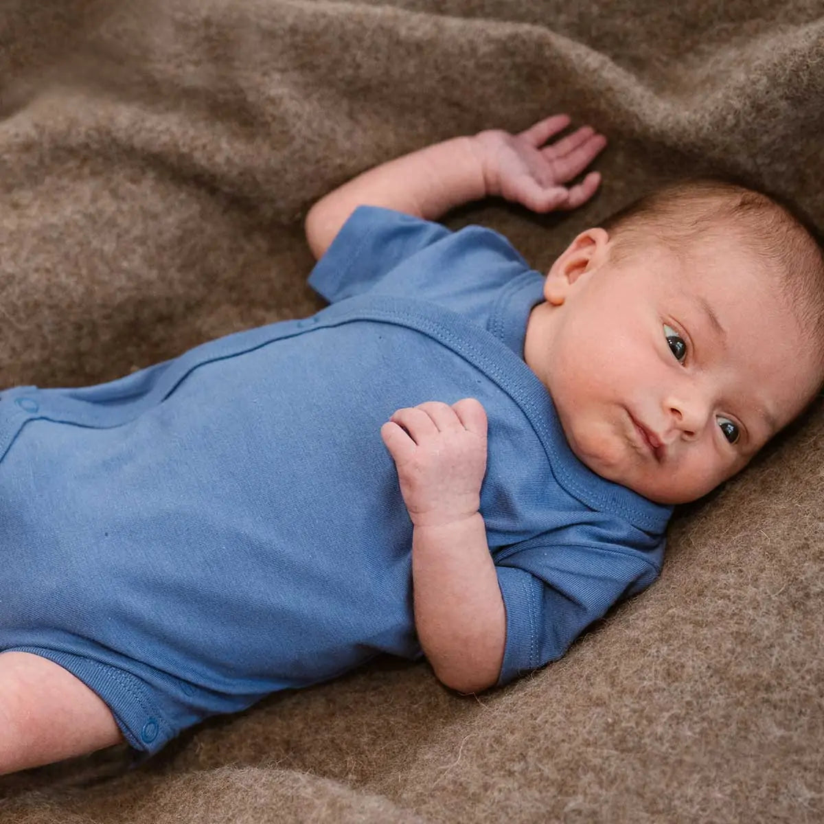 Box 3 pz - Body manica corta in Bamboo e Cotone Bianco/Verde/Blu