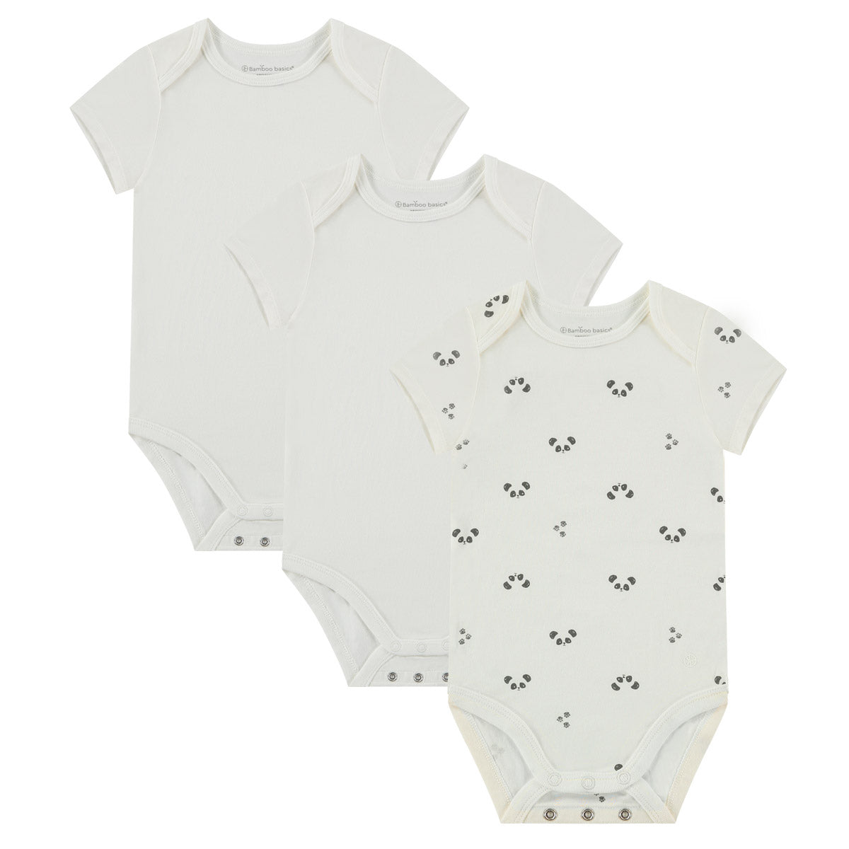 Box 3 pz - Body manica corta in Bamboo e Cotone Bianco