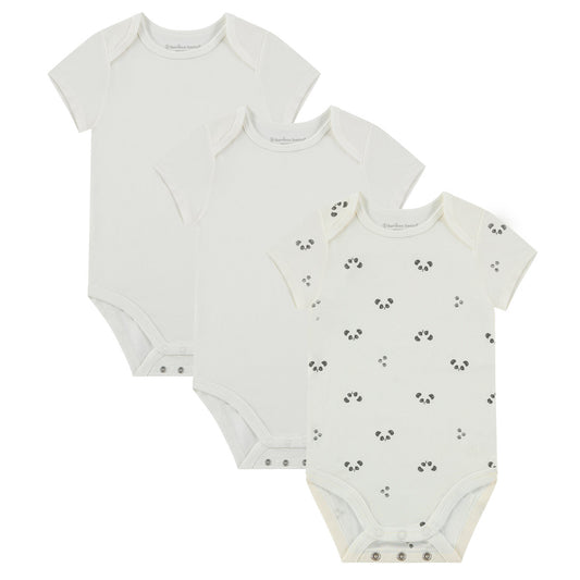 Box 3 pz - Body manica corta in Bamboo e Cotone Bianco