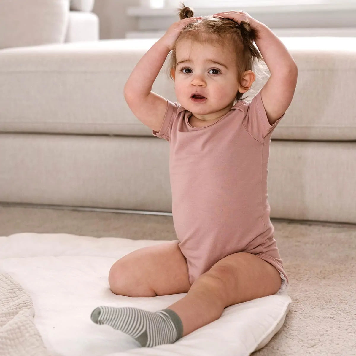 Box 3 pz - Body manica corta in Bamboo e Cotone Bianco/Beige/Rosa