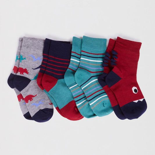 Box 4pz Calzini in bamboo BABY - 0/12 mesi - Dinosauri