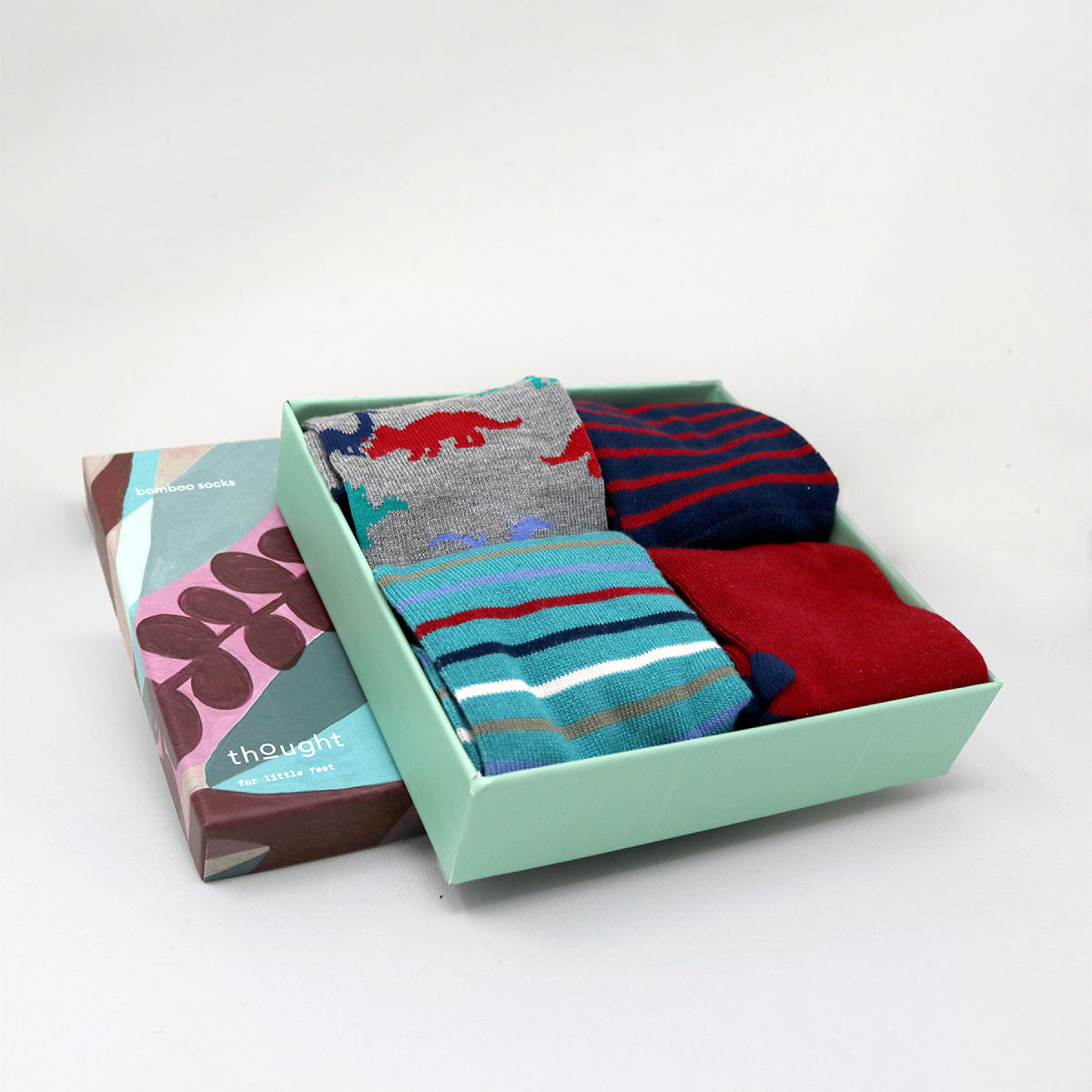 Box 4pz Calzini in bamboo BABY - 0/12 mesi - Dinosauri