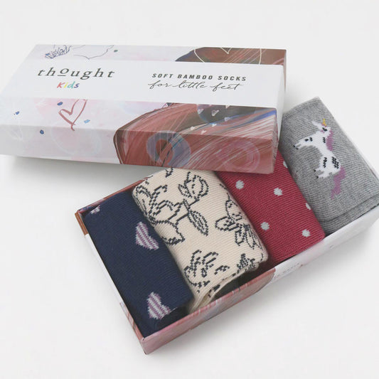 Box 4pz Calzini in bamboo BABY - 0/12 mesi - Unicorni