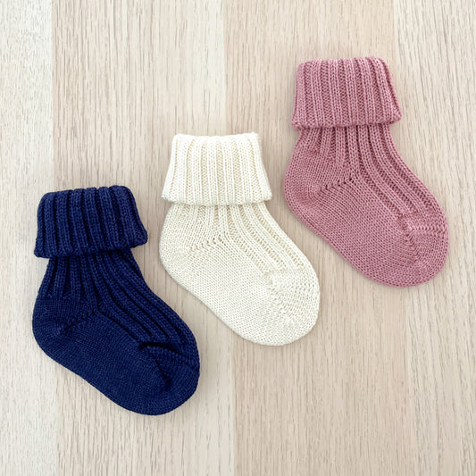 Calzini a costine in 100% Lana Merino - Bianco