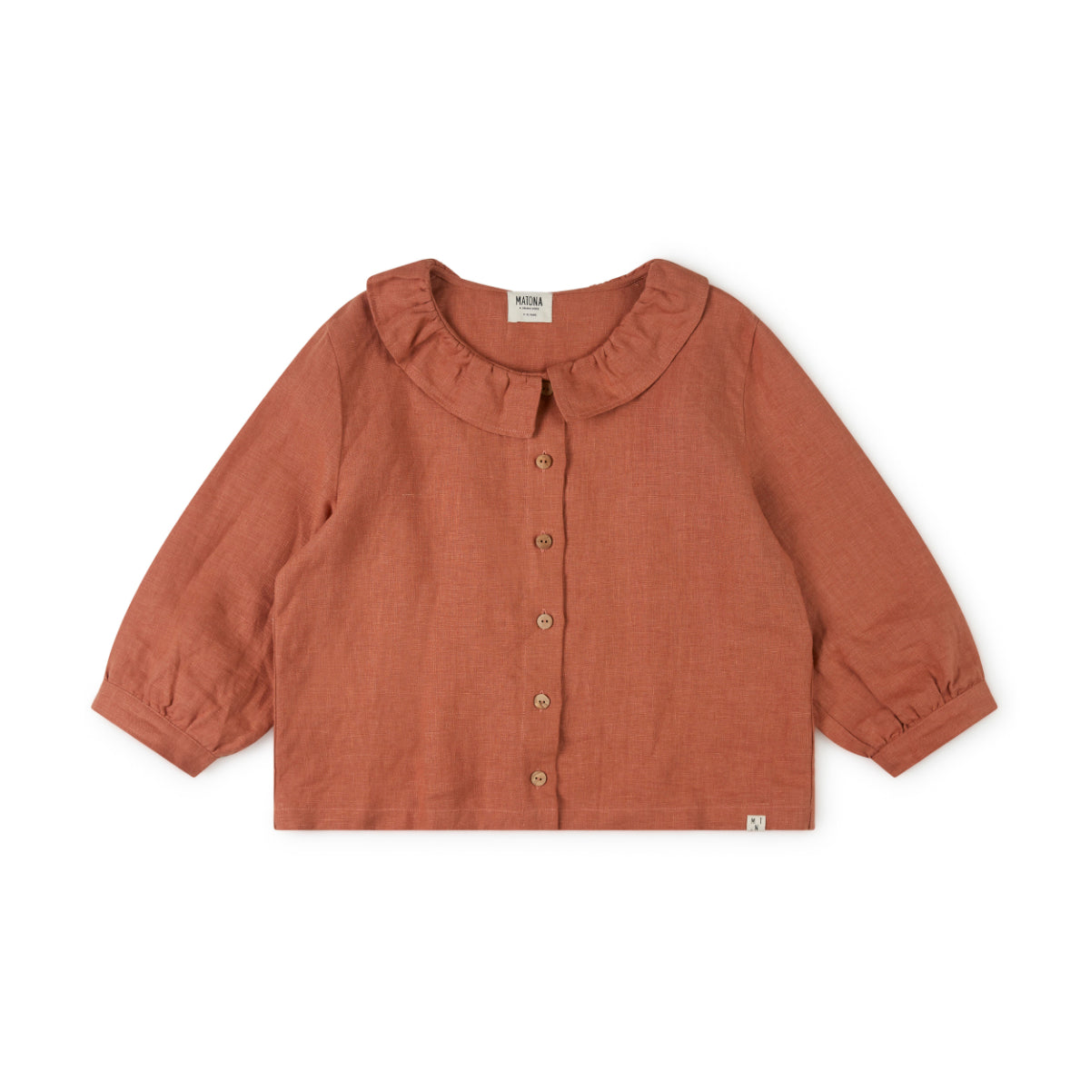 Camicia 100% lino con colletto Ruggine