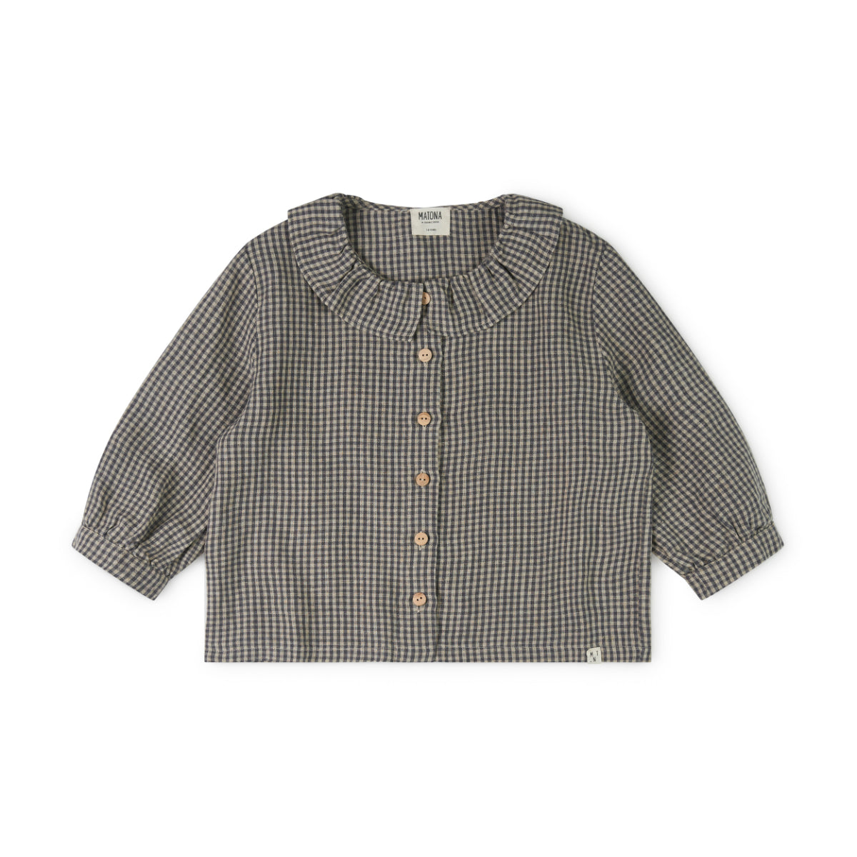 Camicia 100% lino con colletto Vichy