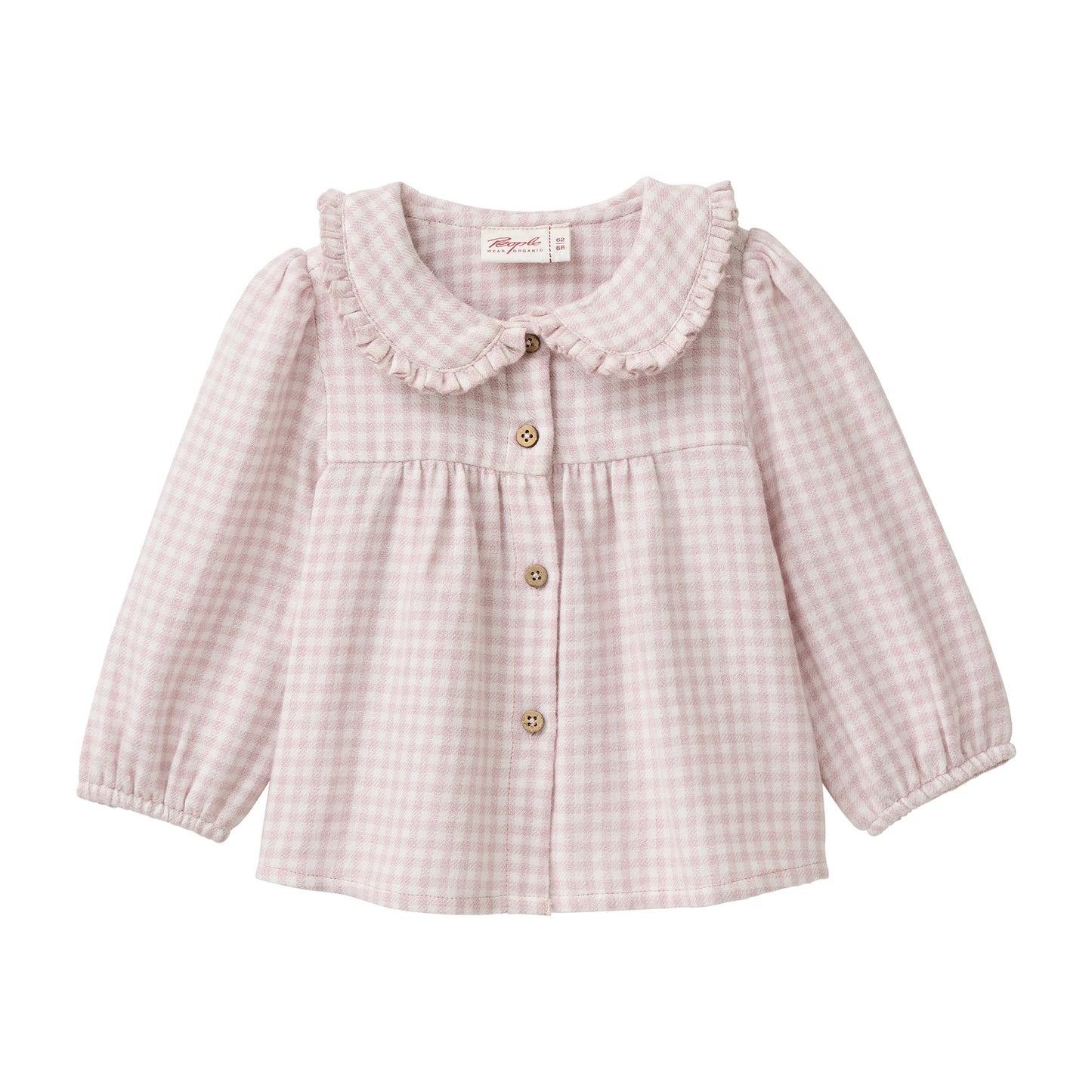 Camicia in flanella di Cotone Biologico - Vichy Rosa