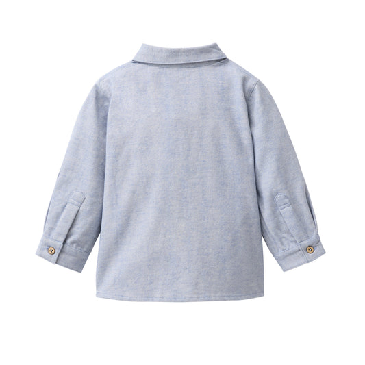 Camicia in flanella di Cotone Biologico - Azzurro