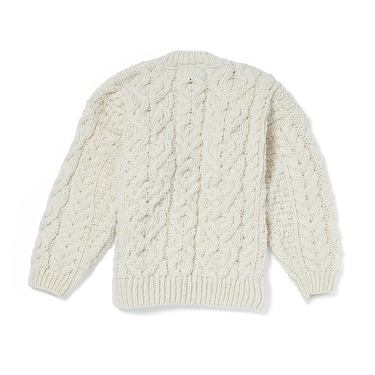 Cardigan Aran in Lana Irlandese - Bianco