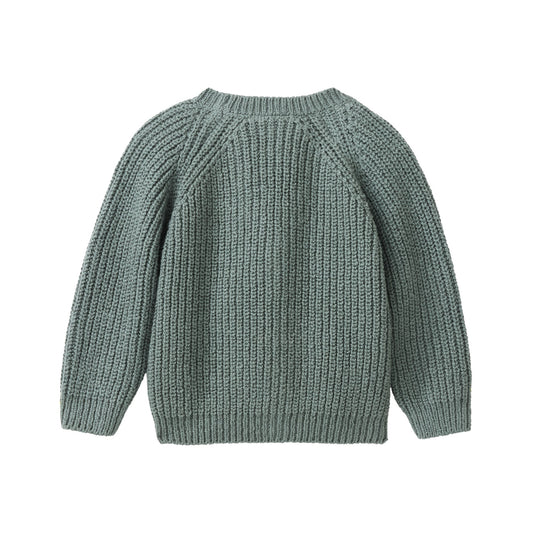 Cardigan in Cotone Biologico - Eucalipto