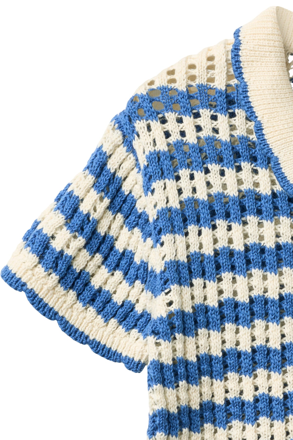 Cardigan in Cotone Biologico Crochet - Cobalto