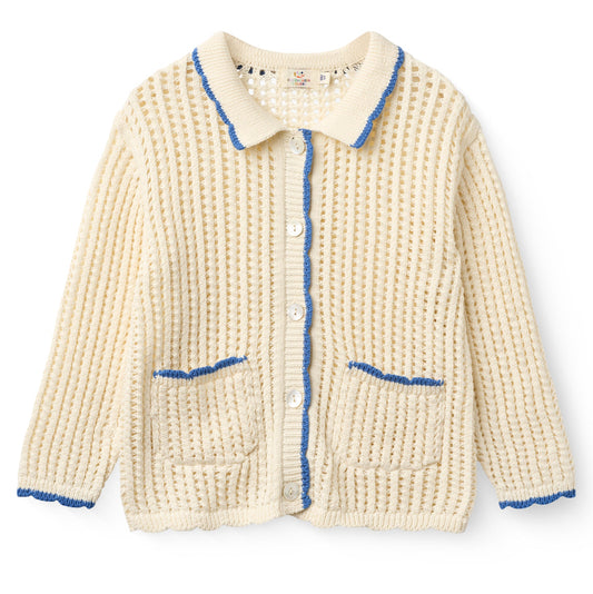 Cardigan in Cotone Biologico Crochet - Crema
