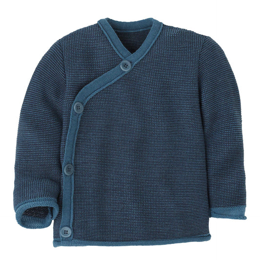 Cardigan con allacciatura kimono - Indaco