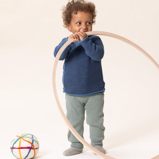 Cardigan con allacciatura kimono - Indaco