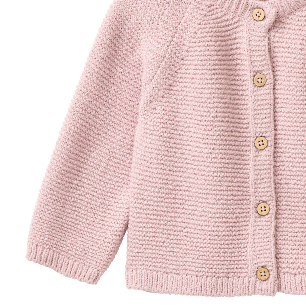 Cardigan in maglia di Cotone Biologico - Malva