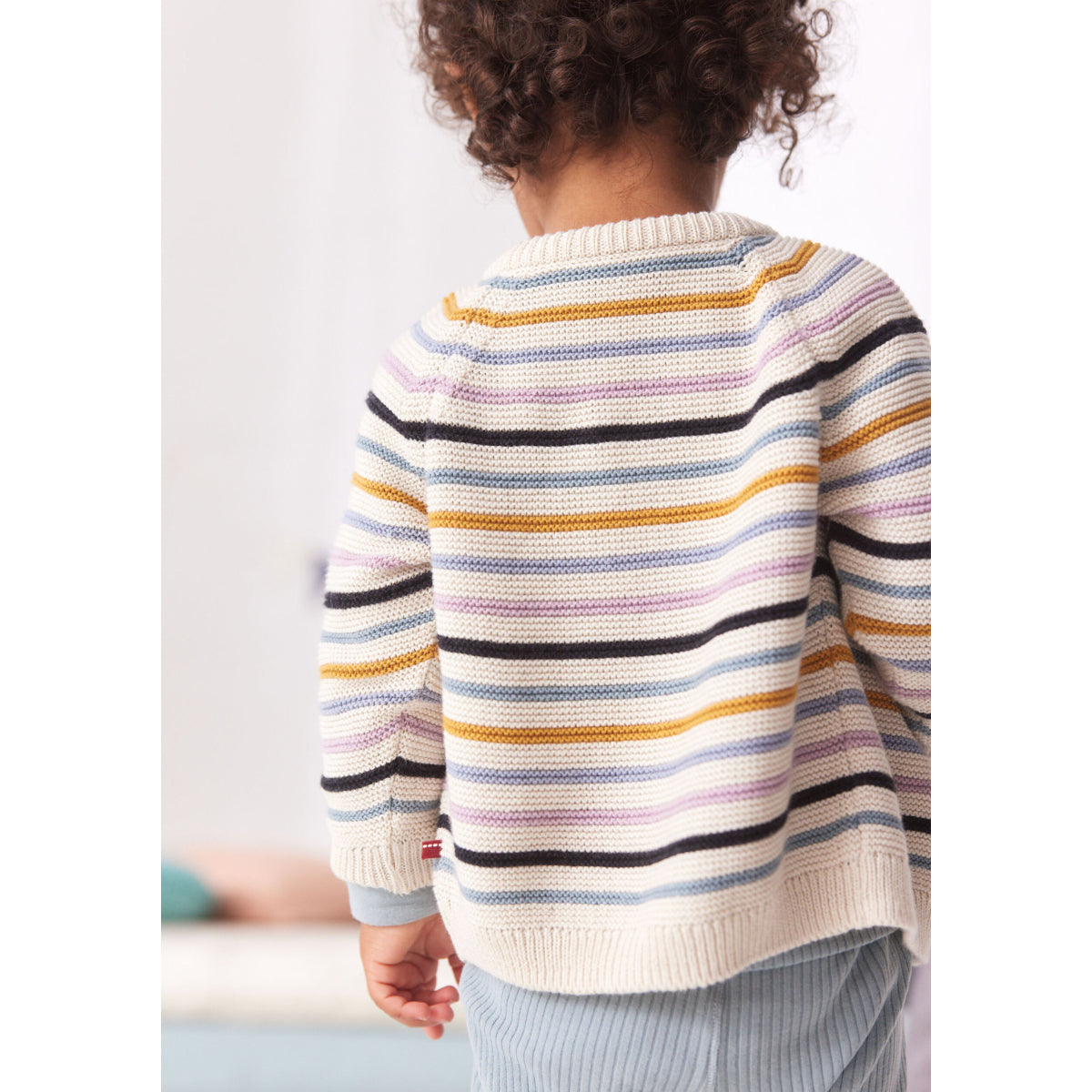 Cardigan in maglia di cotone biologico - Righe
