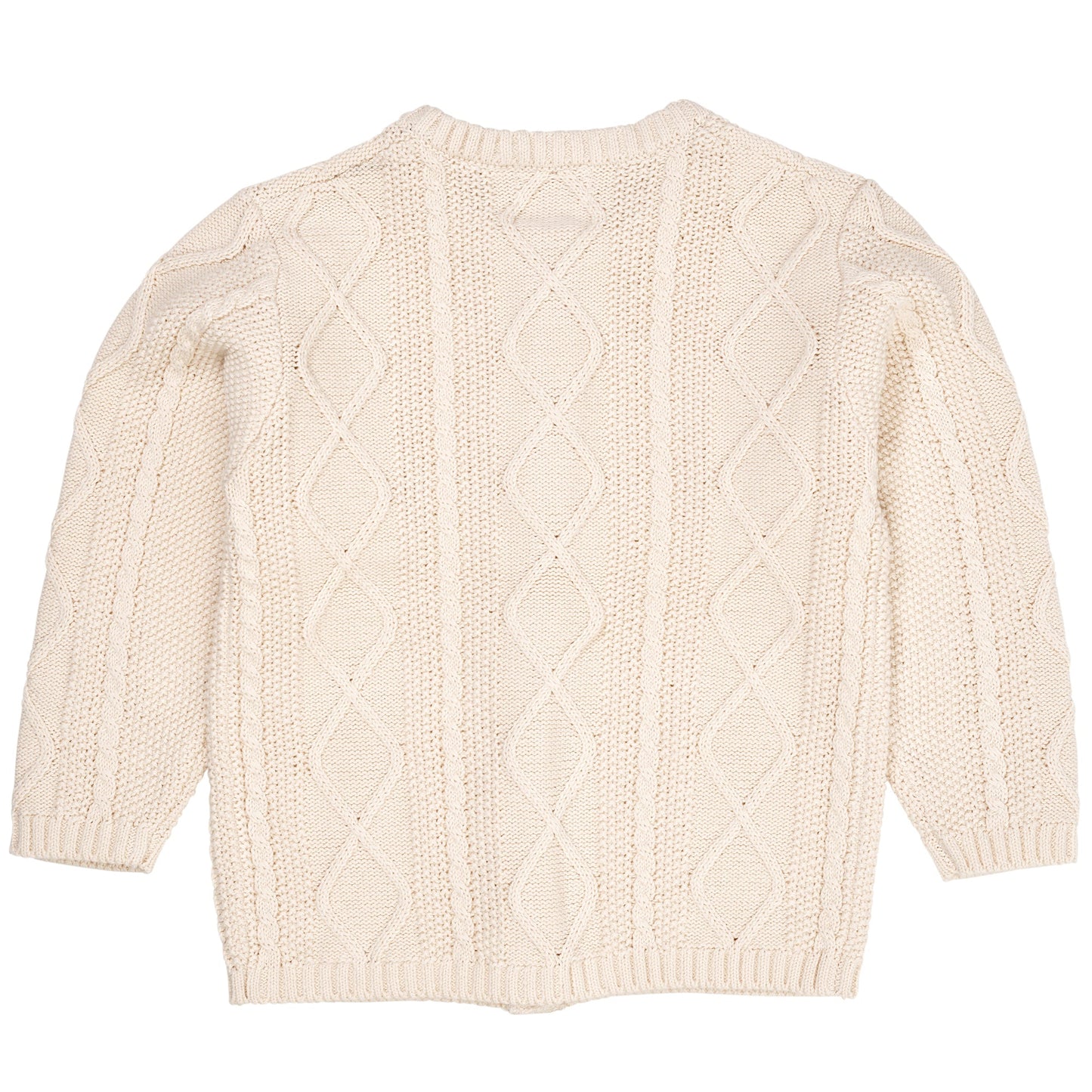 Cardigan trecce in Cotone Biologico - Panna