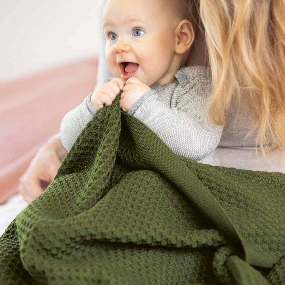 Coperta in lana merino biologica Nido d'ape - Colori vari