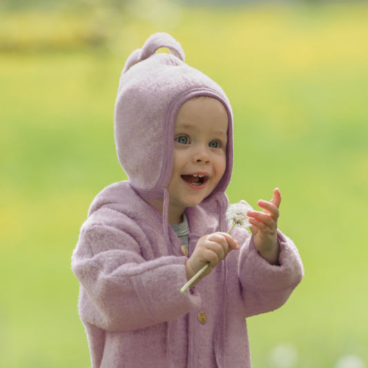 Cuffietta in pile di lana merino Rosa