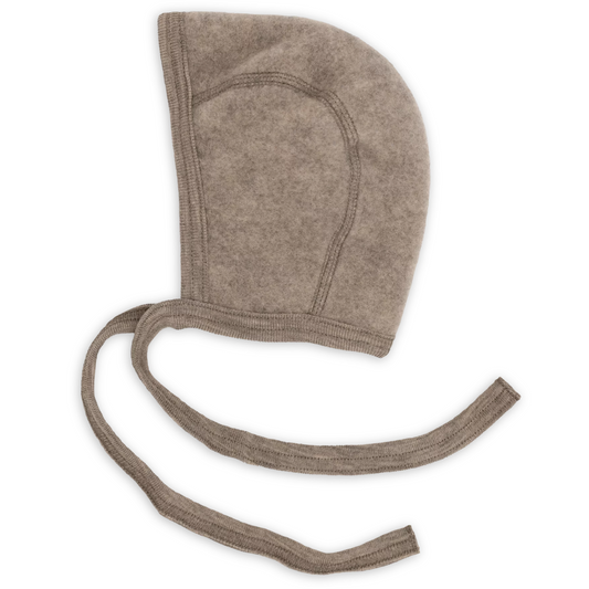 Cuffietta in pile di lana merino - Noce