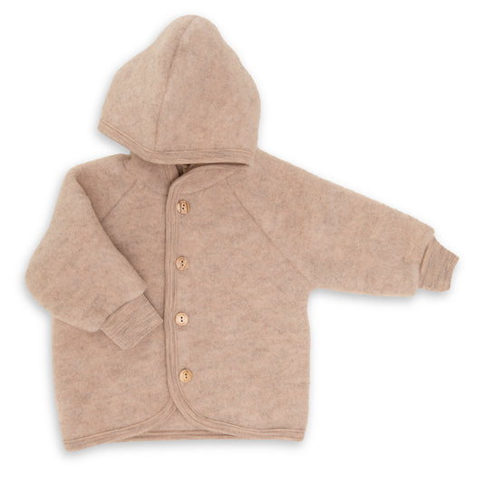 Giacca in pile di lana biologica Sabbia